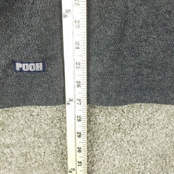Whinny the Pooh Pull Over Medium M Womens Gray Long Sleeve Fleece 1/4 Zip - Picture 5 of 9